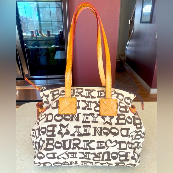 DOONEY & BOURKE Canvas and Leather Graffiti Purse, Authentic, Rare. EUC - Picture 2 of 11